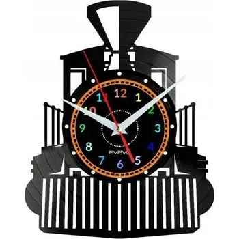Hodiny VLAK HODINY NÁSTĚNNÉ DEKORATIVNÍ MODERNÍ VINYLOVÁ DESKA
