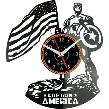 Hodiny Captain America Nástěnné Hodiny Vinylová Deska Moderní Dekorativní Jako Dárek