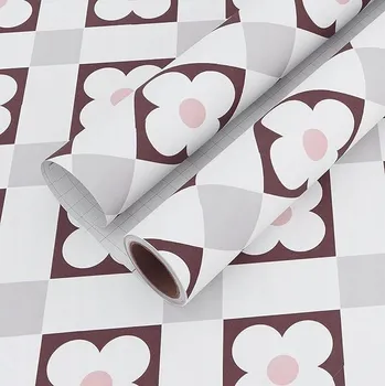 Tapeta Tapeta Okleina fólie samolepicí na zeď nábytek Bílá s květinami 81 cm x 3 m