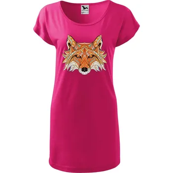 Dámské tričko DOBRÝ TRIKO Dámské tričko/šaty Hlava lišky Velikost: L, Barva: Purpurová