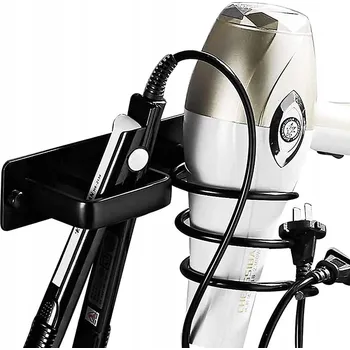 Věšák DRŽÁK na fén a žehličku na vlasy, VĚŠÁK s lepením