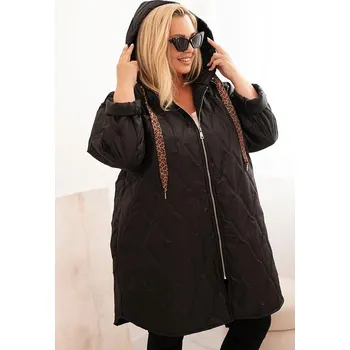 Prošívaná oversize bunda s kapucí a nápisem HOPE černá