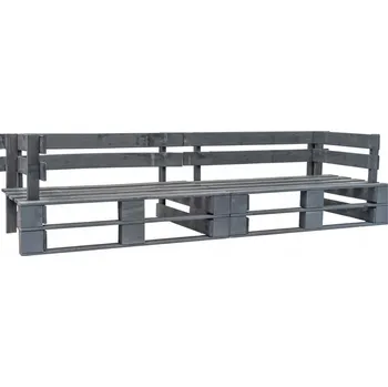 Zahradní pohovka VidaXL Zahradní pohovka z palet pro 2 osoby, šedé dřevo