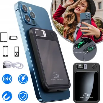 Powerbanka MAGNETICKÁ BEZDRÁTOVÁ POWERBANKA 10000 MAH, MINI EXTERNÍ BATERIE