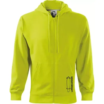 Pánská móda Longboard na výšku - Mikina s kapucí na zip trendy zipper - L ( Limetková )