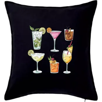 Polštář Koktejly - Polštář 50x50 - 50x50 - Pouze potah ( Černá )