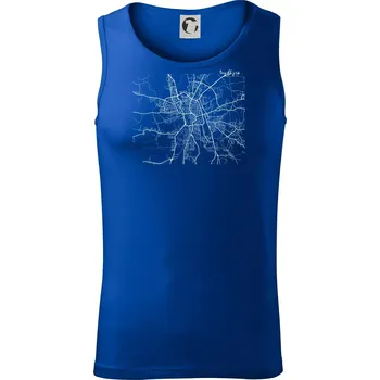 Mapy měst černobílé Budějce - Tílko pánské Core - S ( Královská modrá )