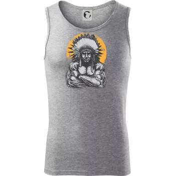 Indián z posilky - Tílko pánské Core - S ( Tmavě šedý melír )