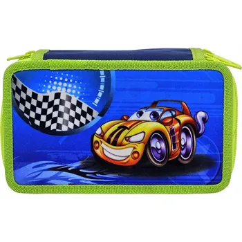 Penál PENÁL 3-komorový auta zeleno-modrý bez vybavení