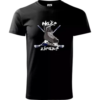Hokej - naše zbraně - Triko extra velké (5-8XL) - 7XL ( Černá )