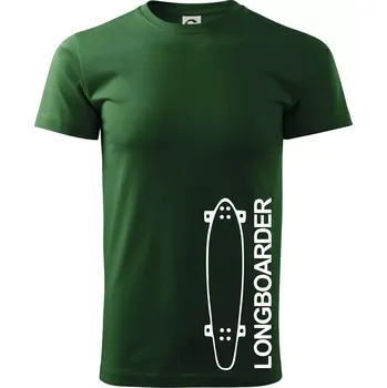 Pánské tričko Longboard na výšku - Triko extra velké (5-8XL) - 6XL ( Lahvově zelená )