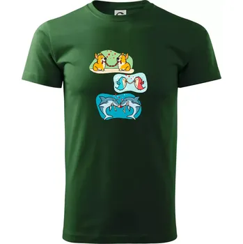 Pánské tričko Projev lásky zvířata - Triko extra velké (5-8XL) - 7XL ( Lahvově zelená )