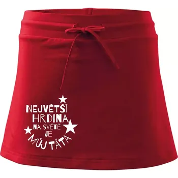 Dámská sukně Nejvetší hrdina na Světě je můj táta - Sportovní sukně - two in one - M ( Červená )