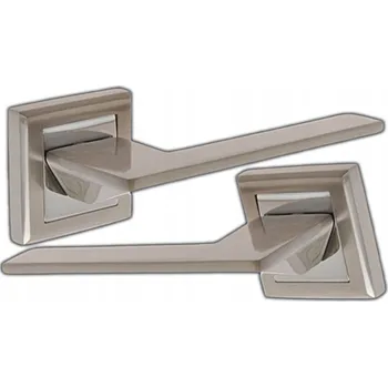 Dveřní kování KLIKA DVEŘNÍ PRO DVEŘE ODOLNÁ CELTIS ČTVERCOVÁ ROZETA NIKL SATÉN