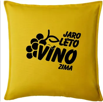 Polštář Jaro, léto, víno, zima - Polštář 50x50 - 50x50 - Pouze potah ( Žlutá )