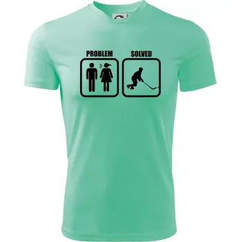 Chlapecké tričko Problém hokejista - Dětské triko sportovní (dresovina) - 122 cm/6 let ( Mátová )