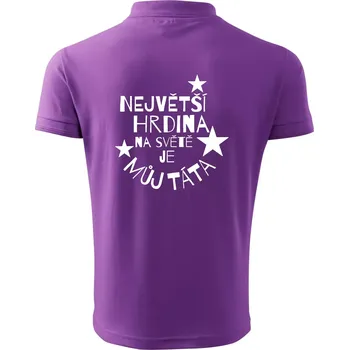 Pánská košile Nejvetší hrdina na Světě je můj táta - Polokošile pánská Pique Polo 203 - 3XL ( Fialová )