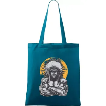 Indián z posilky - Taška bavlněná - 42 x 38 cm ( Petrolejová )