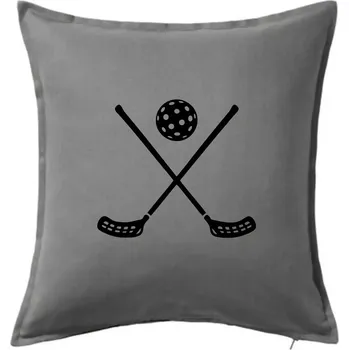 Polštář Florbalové hokejky - Polštář 50x50 - 50x50 - Pouze potah ( Tmavě šedý melír )