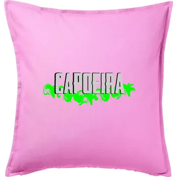 Polštář Capoeira nápis - zelený - Polštář 50x50 - 50x50 - Pouze potah ( Růžová )