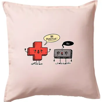 Polštář Plus a mínus - Polštář 50x50 - 50x50 - Včetně výplně ( Světle růžová )