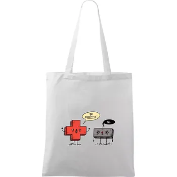 Plus a mínus - Taška bavlněná - 42 x 38 cm ( Bílá )