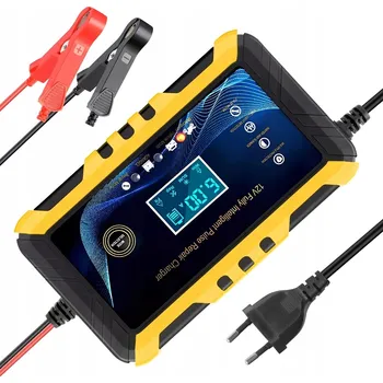 IP kamera CHYTRÁ AUTOMATICKÁ NABÍJEČKA BATERIÍ S USMĚŘOVAČEM LCD 12V 6A ŽLUTÁ