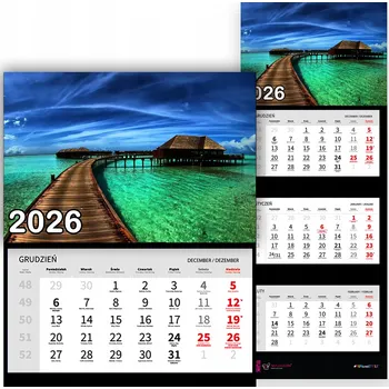 Kalendář Nástěnný Kalendář Trojdílný 2026 VÝHLED Z POLANY Do Kanceláře Jako Dárek Vzory