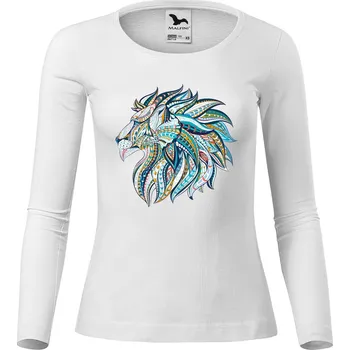 Dámské tričko DOBRÝ TRIKO Dámské bavlněné triko Hlava lva Velikost: 3XL, Barva: Bílá