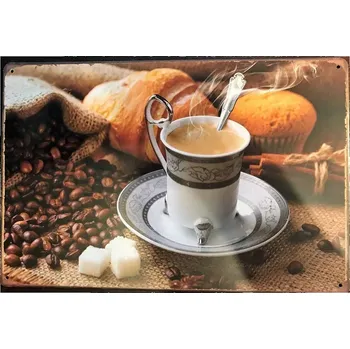 Obraz Plechová cedule Caffe