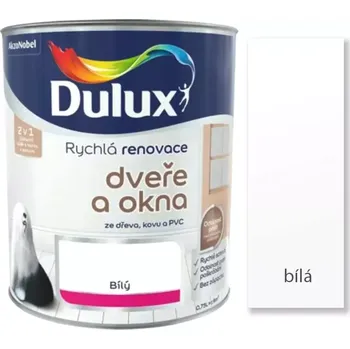 barva na zeď Dulux RYCHLÁ RENOVACE Dveře a okna bílá 0,75L