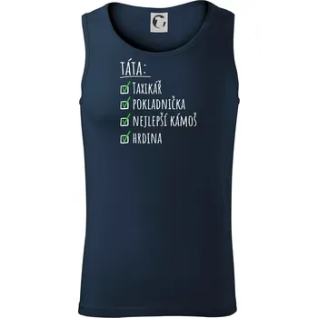 Pánská móda Táta - check list - Tílko pánské Core - M ( Námořní modrá (velmi tmavá - téměř černá) )