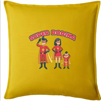 Polštář Super rodina - jeden syn - Polštář 50x50 - 50x50 - Pouze potah ( Žlutá )