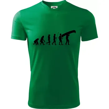 Chlapecké oblečení Evoluce kanoe nad hlavou - Dětské triko sportovní (dresovina) - 158 cm/12 let ( Středně zelená )