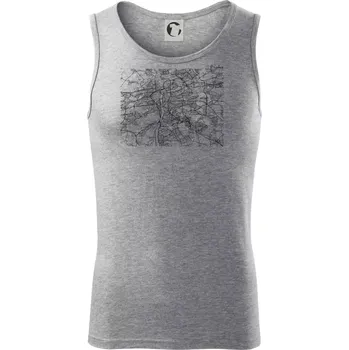 Mapy měst černobílé Praha - Tílko pánské Core - S ( Tmavě šedý melír )