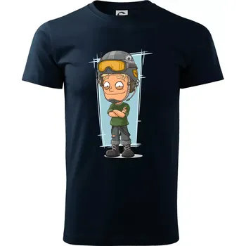 Pánské tričko Vesmírný voják denim - Triko extra velké (5-8XL) - 8XL ( Námořní modrá (velmi tmavá - téměř černá) )