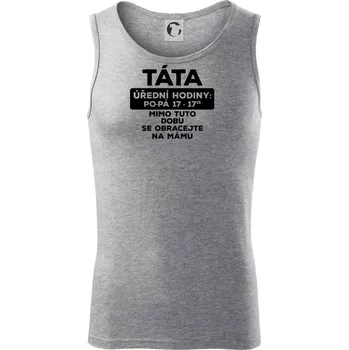 Táta úřední hodiny - Tílko pánské Core - S ( Tmavě šedý melír )