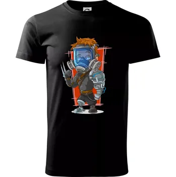 Vesmírný voják červený - Triko extra velké (5-8XL) - 7XL ( Černá )