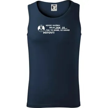 Pánské termoprádlo Policista - kdyby každej dělal jak já, tak to máme už dávno hotový - Tílko pánské Core - S ( Námořní modrá (velmi tmavá - téměř černá) )