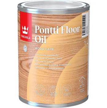 Olej na dřevo TIKKURILA Pontti Olej na podlahy 1L bezbarvý - olej na dřevěné podlahy