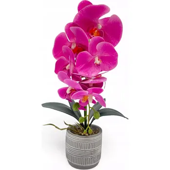 umělá květina Umělý květ Orchidej v květináči 45 cm, Růžová
