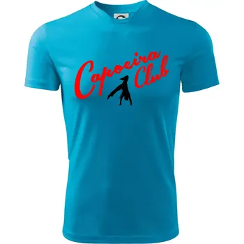 Chlapecké tričko Capoeira club s tanečníkem - Dětské triko sportovní (dresovina) - 146 cm/10 let ( Světlý tyrkys )
