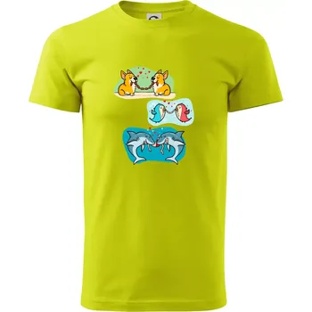 Pánské tričko Projev lásky zvířata - Klasické pánské triko vyšší gramáže - XL ( Limetková )