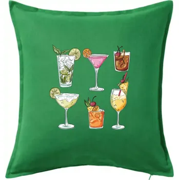 Polštář Koktejly - Polštář 50x50 - 50x50 - Pouze potah ( Středně zelená )