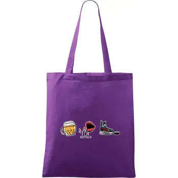 Nákupní taška Hattrick hokej - Taška bavlněná - 42 x 38 cm ( Fialová )