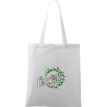 Nákupní taška Capoeira club nápis - cviky v kruhu - Taška bavlněná - 42 x 38 cm ( Bílá )