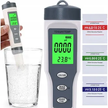 PH metr tester ATC, pufry pro vodu, kompenzace, precizní měření