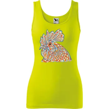 Dámské oblečení Dámské tílko s potiskem Hlava kohouta Velikost: 2XL, Barva: Limetková