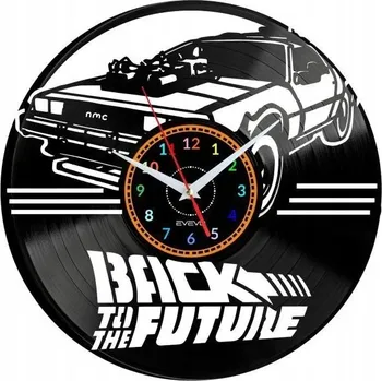Hodiny ZPĚT DO BUDOUCNOSTI NÁSTĚNNÉ HODINY DEKORATIVNÍ MODERNÍ VINYLOVÁ DESKA