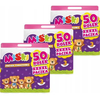 Toaletní papír Suchý toaletní papír bez vůně Miśki 150 ks